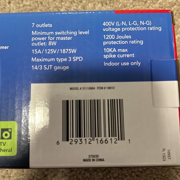 New Sunbeam Advance 7 Outlet Power Strip - Picture 4 of 10